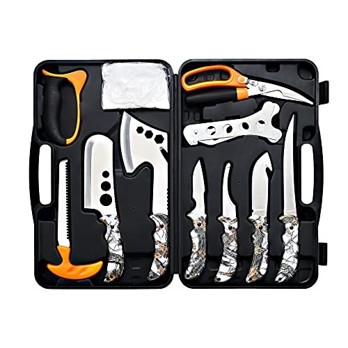 Knine Outdoors Hunting Deer Knife Set Field Dressing Kit Portable Butcher Gam...