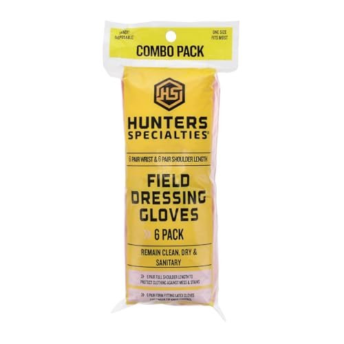 Hunters Specialties Field Dressing Gloves Combo Pack 6 Pairs Short Latex Glov...
