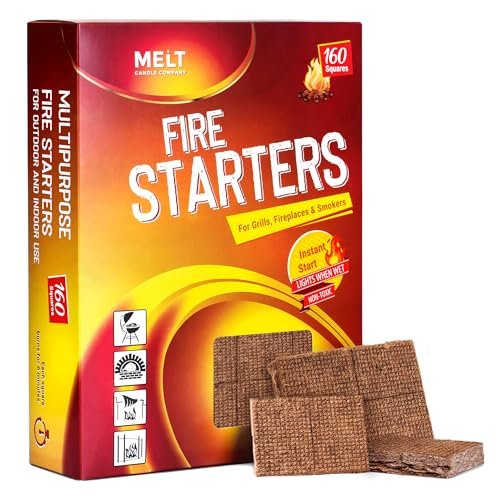 Melt Candle Company Fire Starter Squares, 160 Pieces