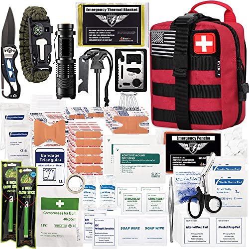 Everlit 250 Pieces Survival First Aid Kit Ifak Emt Molle Pouch Survival Kit O...