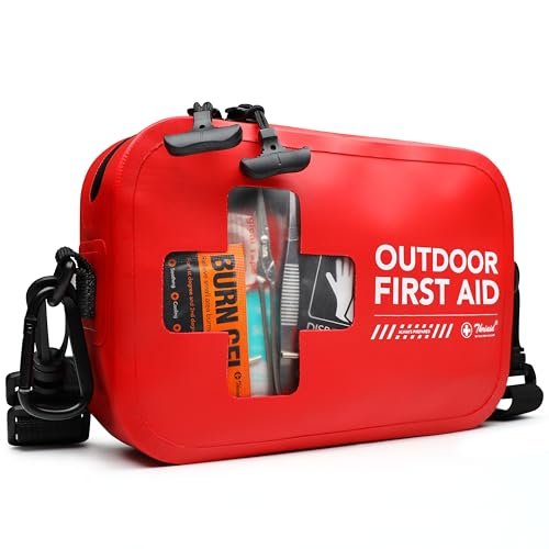 152 Pcs Waterproof First Aid Kit, Portable Small Boat Dry Bag Bug Out Bags, E...