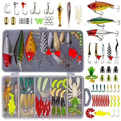 Goando Fishing Lures Kit For Freshwater Bait Tackle Kit For Bass Trout Salmon...
