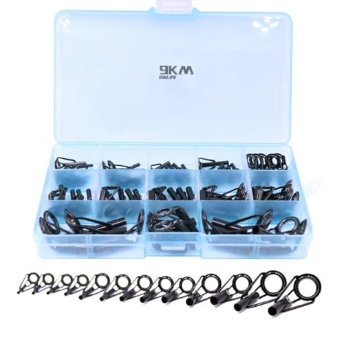 9km Dwlife Fishing Rod Tip Repair Kit, 25pcs Black Stainless Steel, Wear Resi...