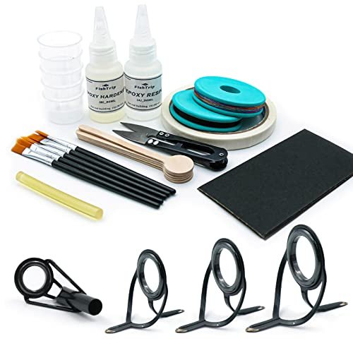 Fishtrip Fishing Rod Guides Tips Repair Kit,8 Size Pole Guides And 9 Size Tip...