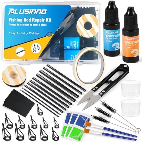 Plusinno Fishing Pole & Rod Repair Kit,complete Supplies For Fishing Pole Tip...