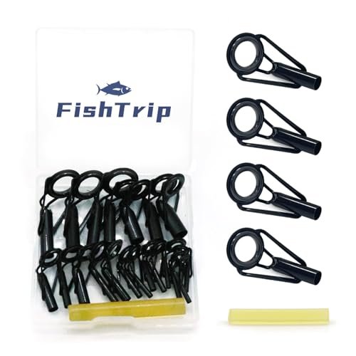 Fishtrip Rod Tip Repair Kit 20pcs Fishing Rod Tips Replacement Kit Stainless ...