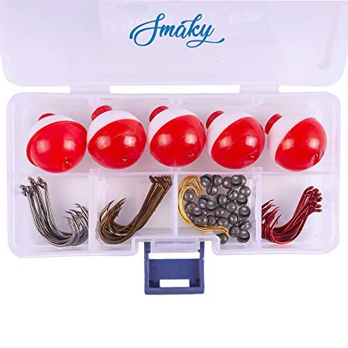 Smaky Fishing Tackle Kit Beginners Equipment 80 Pcs-includes Fishing Hooks Bo...
