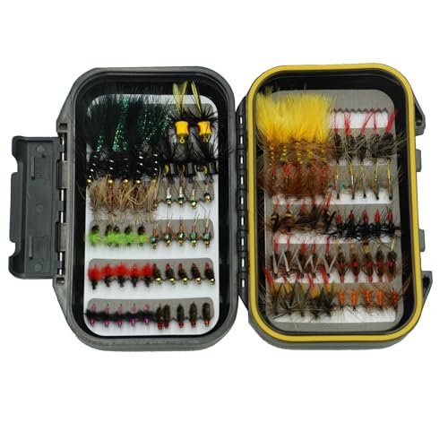 Fly Fishing Flies Assortment Kit With Fly Box, 100pcs Dry/wet Tenkara Flies, ...