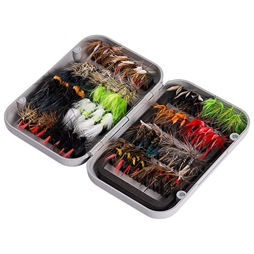 Bassdash Fly Fishing Assorted Flies Kit, Pack Of 64 Pcs Including Dry And Wet...