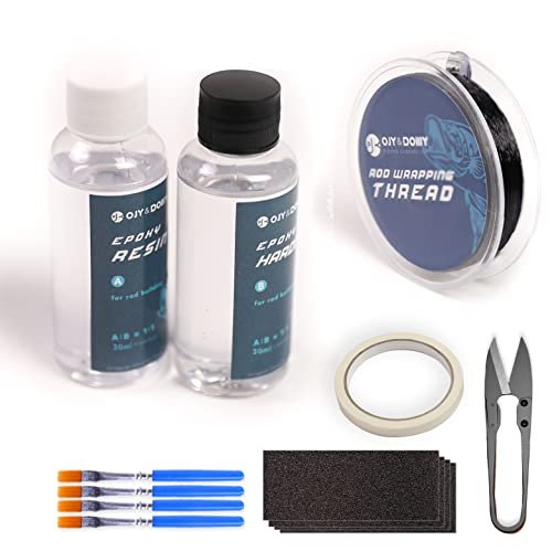 Ojydoiiiy Fishing Rod Repair Kit With Epoxy Glue, Wrapping Thread, Clipper, A...