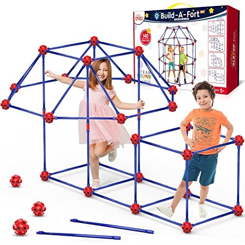 Olefun Fort Building Kit For Kids 4,5,6,7,8+year Old Boys & Girls, 140 Pcs, C...