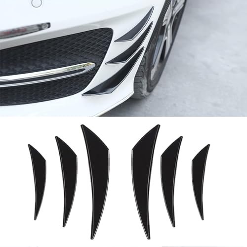 Gunhunt Pack-6 Car Spoiler Canards Kit, Body Anti-collision Diffuser, Exterio...