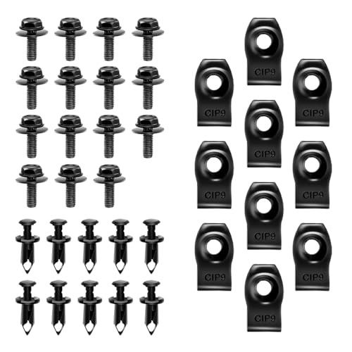35pcs Car Body Bolts & Extruded U-nuts Clips Kit