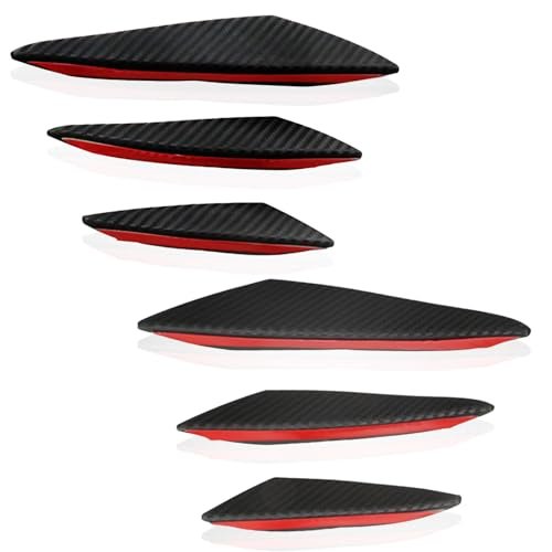 1 Pack 6 Pcs Car Front Bumper Lip Splitter, Universal Auto Spoiler Canards Ki...