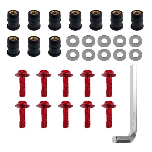 Zimisi 10pcs Motorcycle Windshield Bolts Kit, Aluminum Alloy Car Body Mountin...