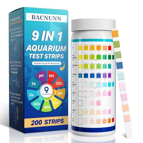 Bacnunn Aquarium Test Strips: 200ct 9 In 1 Quick & Accurate Fish Tank Water T...