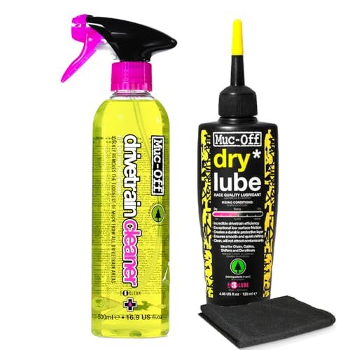 Muc-off Bio Drivetrain Cleaner 500ml & Bio Dry Chain Lube 120ml Bundle With M...
