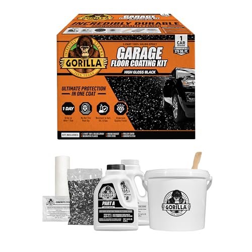 Gorilla Epoxy Garage Floor Coating (7 Pc) Kit, 1-car, Concrete Flooring, 100%...