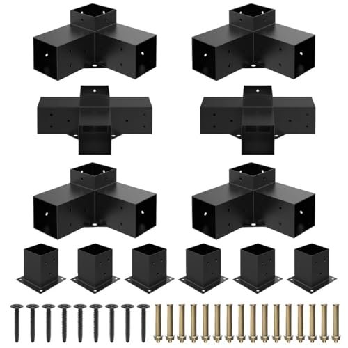 Jexaline Heavy Alloy Steel Pergola Kit With 3-way Brackets For 4