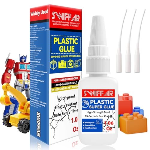 Plastic Glue, Permanent Clear Super Glue For Plastic, Heavy Duty Repair Cemen...