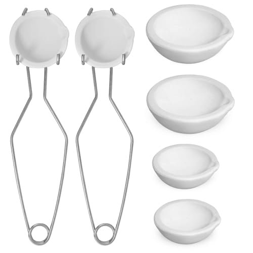 Novellaire-8 Pcs Crucibles For Melting Metal Kit, 4 Ceramic Quartz Crucibles ...