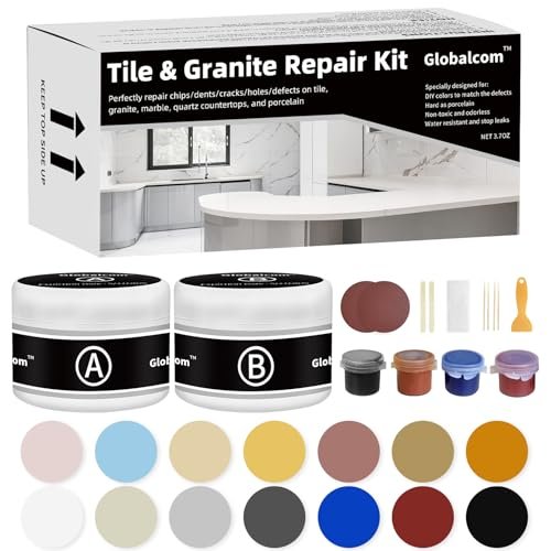 Globalcom Tile And Granite/marble Repair Kit, Porcelain Stone And Quartz Coun...