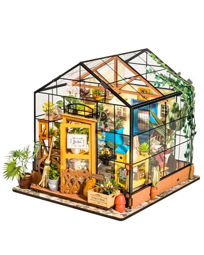 Rowood Miniature House Kit, Diy Miniature Greenhouse Dollhouse Kits For Adult...