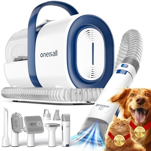 Oneisall Dog Grooming Vacuum, Pet Grooming Vacuum With Clipper Nail Grinder, ...