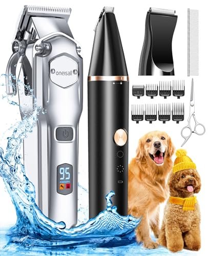 Oneisall Dog Grooming Kit For Heavy Thick Hair&coats/low Noise Rechargeable C...