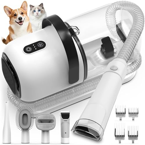 Fixr Dog Grooming Vacuum, All-in-one Pet Grooming Kit With Hair Clipper & She...