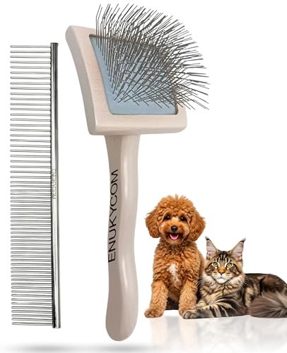 Grooming Dog Slicker Brush For Toy Poodle, Small Doodles & Maine Coon Cats