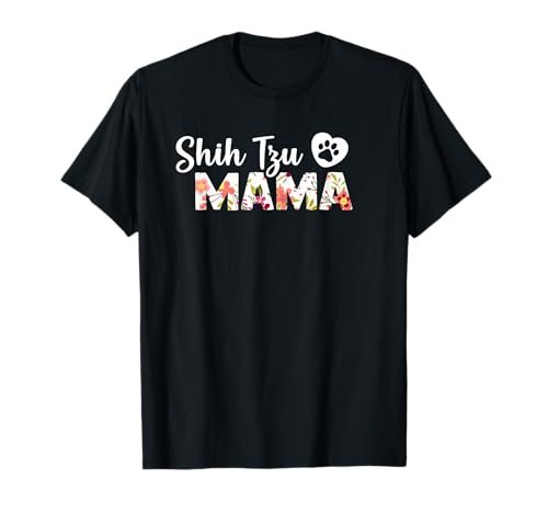Shih Tzu Mama T Shirt Dog Paw Love Puppy Funny Gift Idea T-shirt For Men Wome...