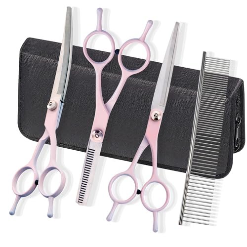 Dog Grooming Scissors Kit, Fcysy Professional Dog Trimming Scissors Set, Hair...