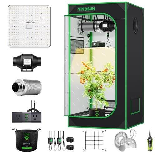 Vivosun Grow Tent Kit, 2 × 2ft 1-plant System, Wifi-controlled Grow System Wi...