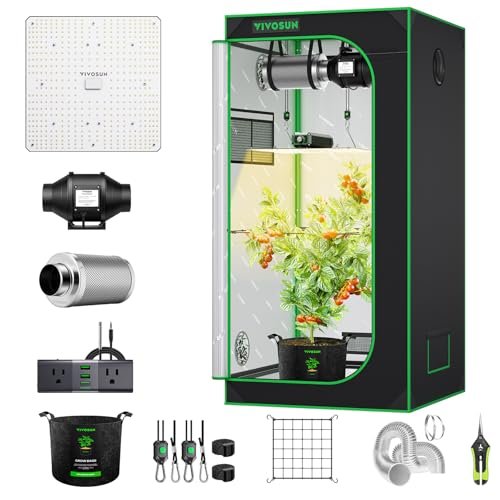 Vivosun Grow Tent Kit, 2.7 × 2.7ft Complete Grow System, Wifi-controlled Grow...
