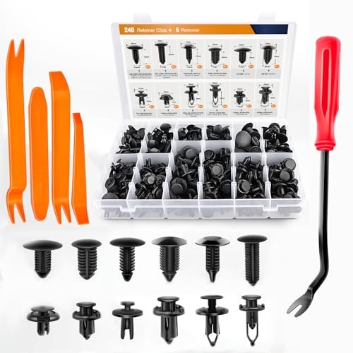 Gooacc 240pcs Bumper Retainer Clips Car Plastic Rivets Fasteners Push Retaine...