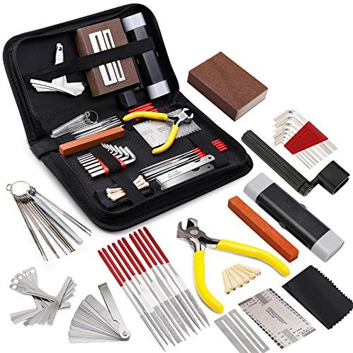 Mifoge 45pcs Guitar Repairing Maintenance Tool Kit With Carry Bag Large Care ...