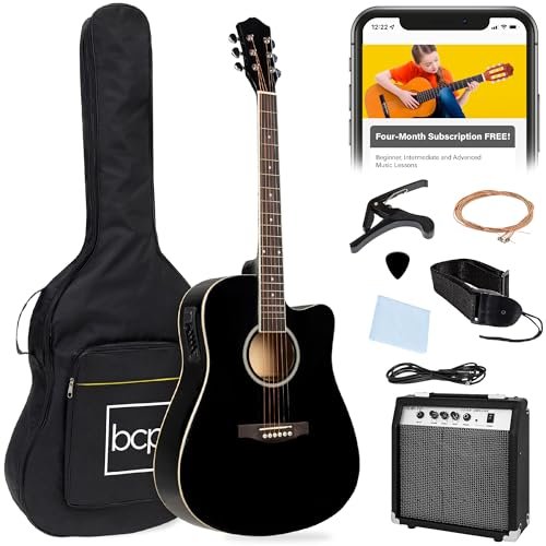 Choice Products Beginner Acoustic Electric Guitar Starter Set W/ 41in, All Wo...