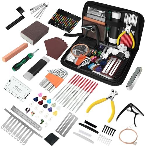 106pcs Guitar Tool Kit, Guitar Accessories Guitar Maintenance Kit, Guitar Rep...