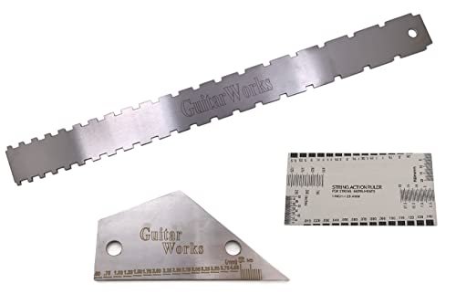 Tuoren Luthiers Tool Kit Guitar Neck Notched Straight Edge String Action Gaug...