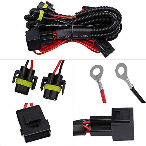 Huiqiaods H11 880 881 H8 Universal 40a Relay Wiring Harness Kit Fits Led Auto...