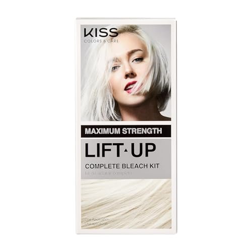 Kiss Lift Up Complete Hair Bleach & Icy Silver Toner Kit, Gentle Conditioning...