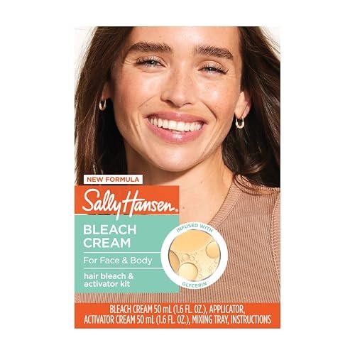 Sally Hansen Bleach Cream For Facial & Body Hair | Vegan Formula With Glyceri...