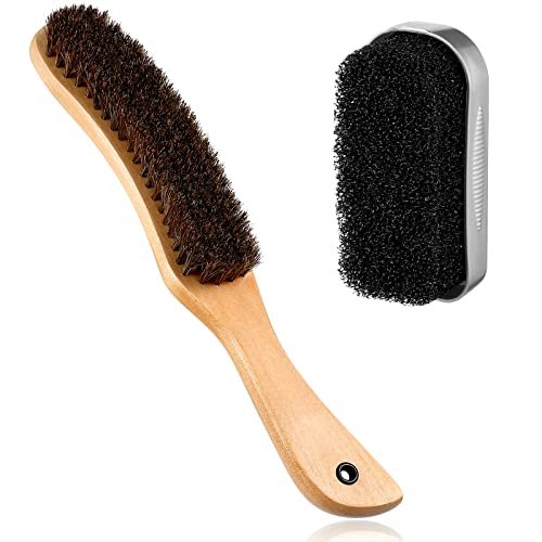 Patelai 2 Pcs Horse Hair Brush Felt Hat Brush Cleaning Kit Lint Brushes For C...