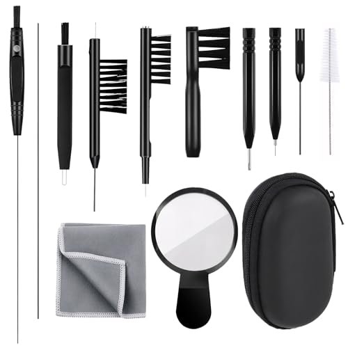 Hearing Aid Cleaning Kit 13 Pcs Hearing Aid Cleaner Black Hearing Aid Cleanin...