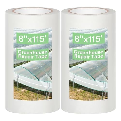 Innconee 2 Rolls 8'' X 115' Greenhouse Repair Tape 6.3 Mil Thickness Heavy Du...