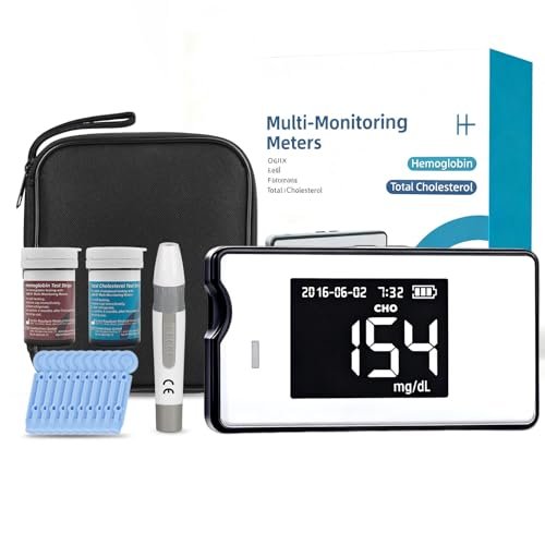 Hemoglobin Test Kits With 25 Hemoglobin Test Strips, Cholesterol Test Kit Wit...