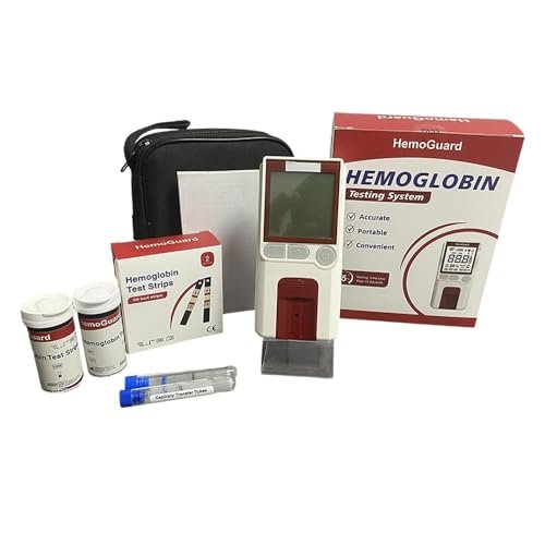 Hemoguard Hemoglobin Test Meter Kit With 25pcs Strips Lancets And 25 Capillar...