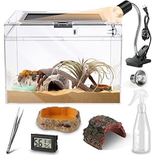 Helime Reptile Polycarbonate Terrarium Kit 7 Piece Starter Habitat For Tarant...