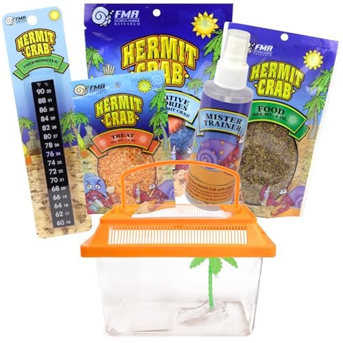 Needzo Ultimate All-in-one Hermit Crab Starter Kit, Neon Plastic Cage, Thermo...